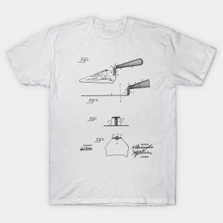 Mason's Trowel Vintage Patent Hand Drawing T-Shirt